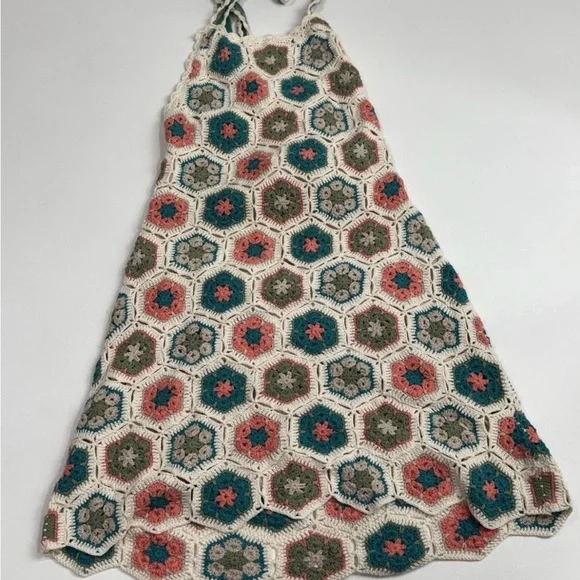 Show Me Your Mumu happy halter dress. White, Crochet, multi. Coachella ready! - Picture 3 of 6